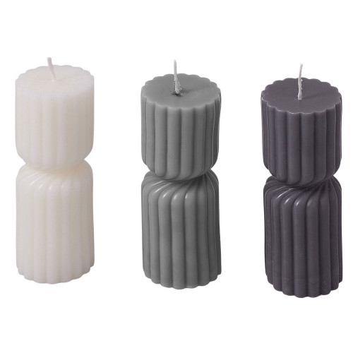 Набор свечей с гранями Vela, темно-серый, белый