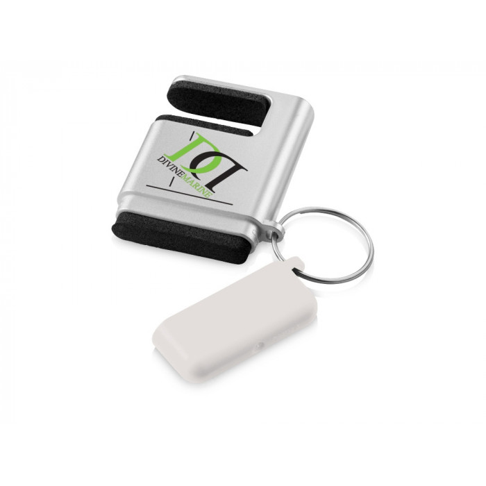 Подставка-брелок для мобильного телефона GoGo, серебристый/белый