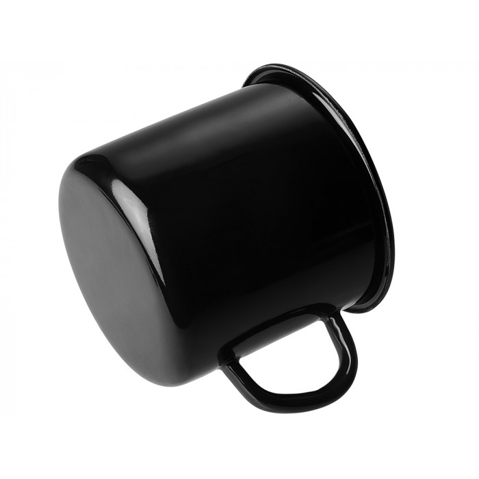 Кружка эмалированная с ободком, черная