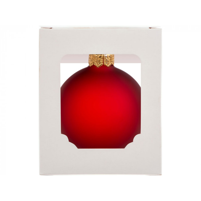 Стеклянный шар красный матовый, заготовка шара 6 см, цвет 12, матовый