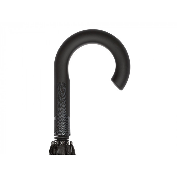 Зонт-трость 7915 Carbon с куполом из переработанного пластика, полуавтомат, черный