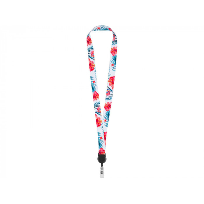 Ланъярд 2 см с ретрактором, черный