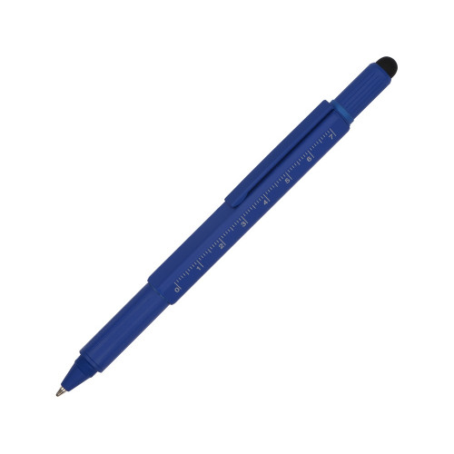 Ручка шариковая металлическая Tool, синий. Встроенный уровень, мини отвертка, стилус (Р)