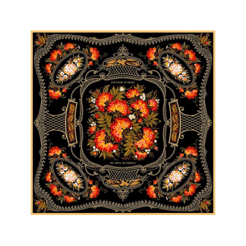 Платок Тагильский поднос, черный