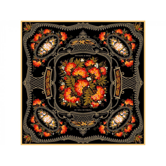 Платок Тагильский поднос, черный