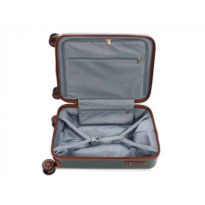 Чемодан BUGATTI Amelia, зеленый, поликарбонат / АБС-пластик, 32х22х53 см, 30 л