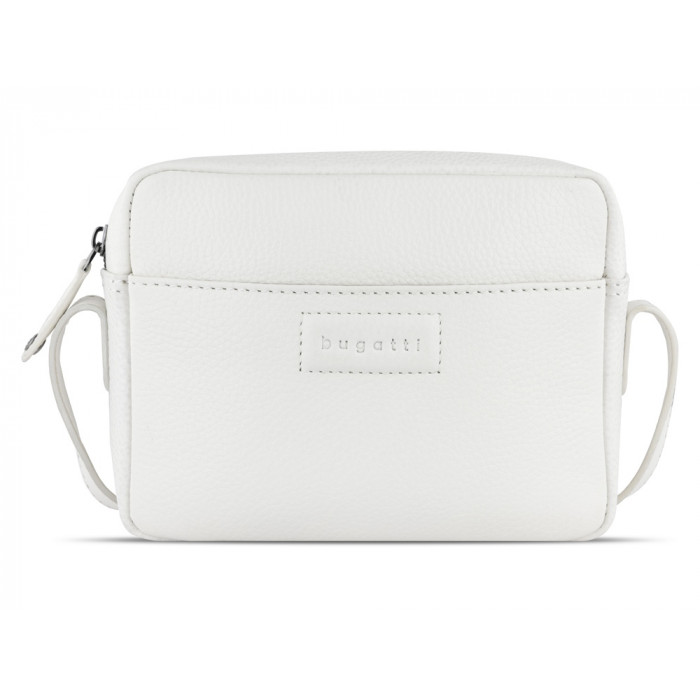 Сумка кросс-боди женская BUGATTI Elsa, белая, воловья кожа/полиэстер, 19х5,5х14 см