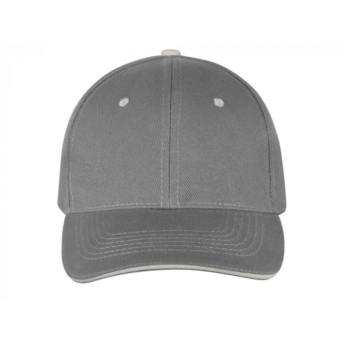 Бейсболка New Castle 6-ти панельная, серый/белый