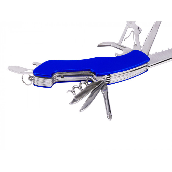 Мультитул-складной нож Demi 11-в-1, серебристый/синий