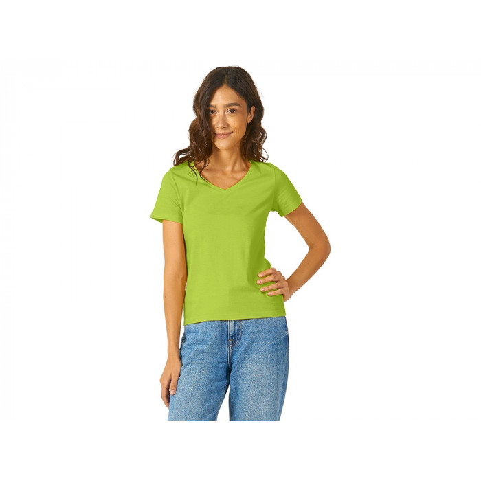 Футболка Heavy Super Club женская с V-образным вырезом, зеленое яблоко