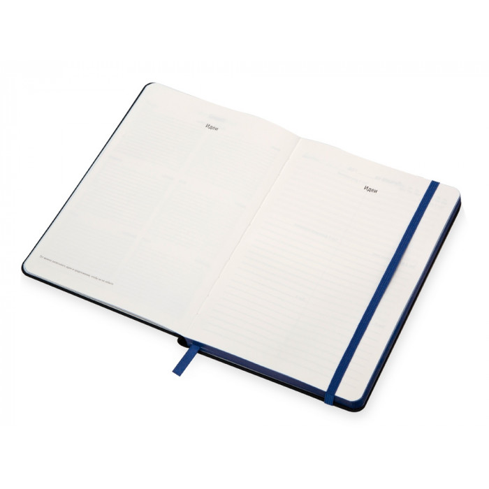 Бизнес блокнот Bossy с цветным срезом, твердая обложка, 128 листов, черный и синий