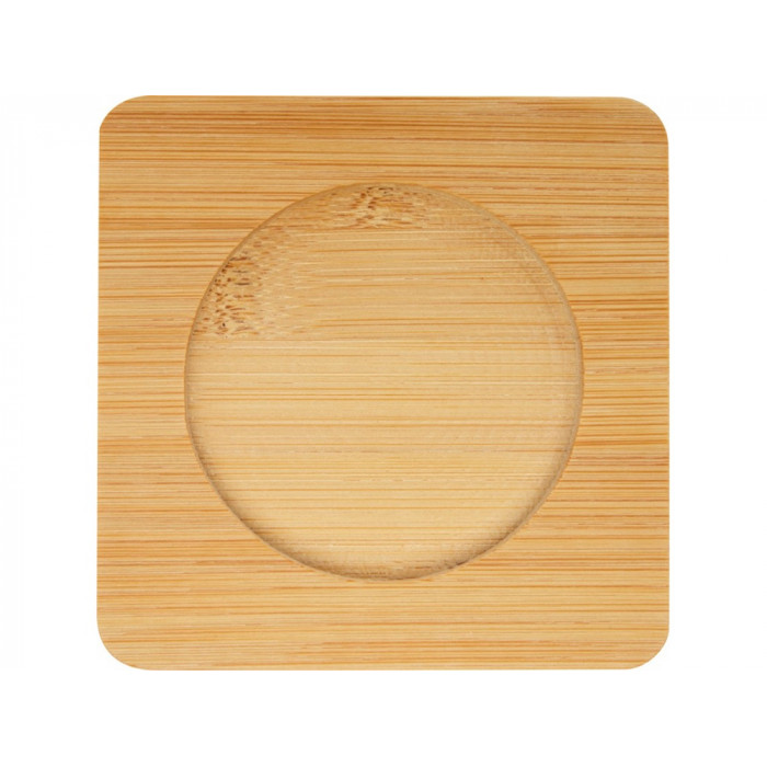 Стеклянный стакан Manti объемом 350 мл с двойными стенками и подставкой из бамбука, 2 шт. , natural