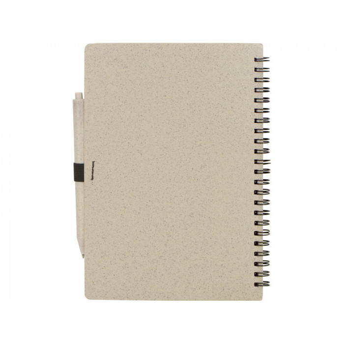 Блокнот А5 Toledo M, бежевый + ручка шариковая Pianta из пшеничной соломы, бежевый