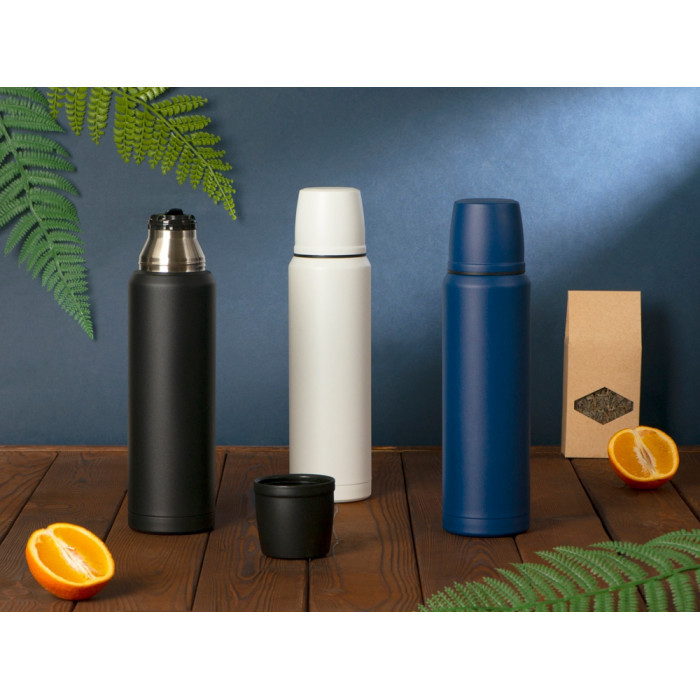 Термос с чашей и двойными медными стенками Stern, 1 л, белый