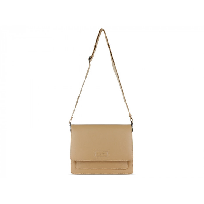 Сумка через плечо женская BUGATTI Elsa, песочного цвета, воловья кожа/полиэстер, 25х8,5х20 см