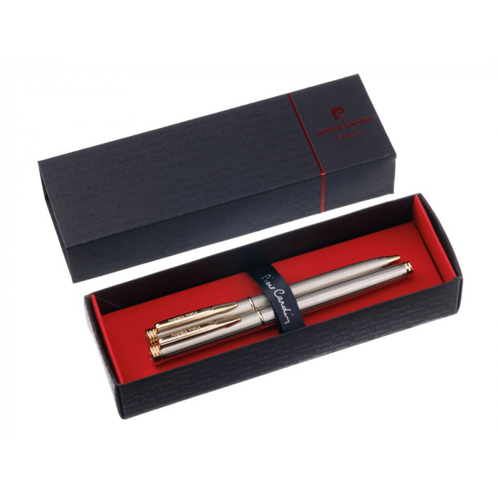 Набор Pierre Cardin PEN&PEN: ручка шариковая + роллер. Цвет - серебристо-бежевый. Упаковка Е.