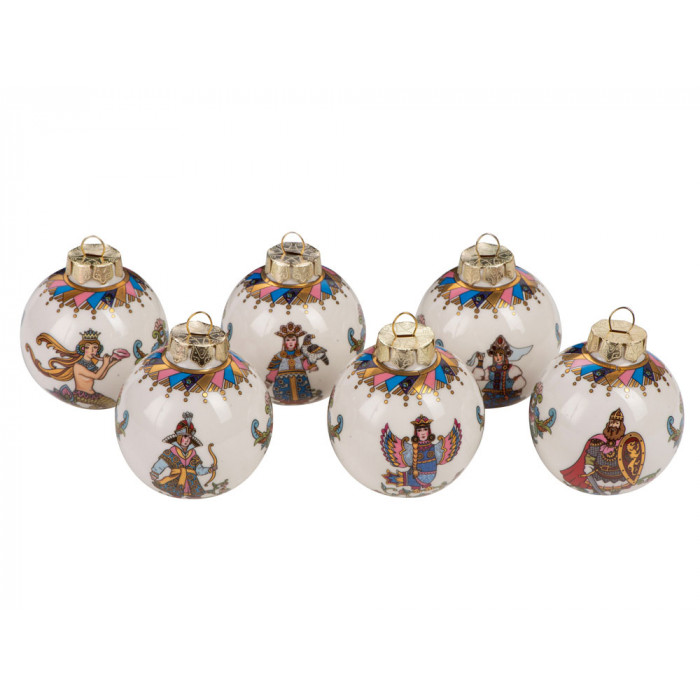 Набор новогодних шаров, 6 шт.