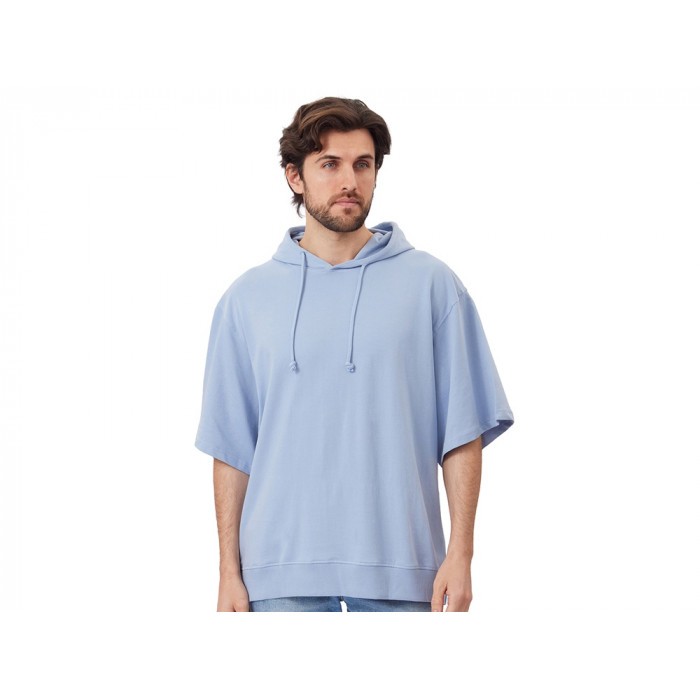 Худи оверсайз с коротким рукавом Warsaw унисекс, небесно-голубой