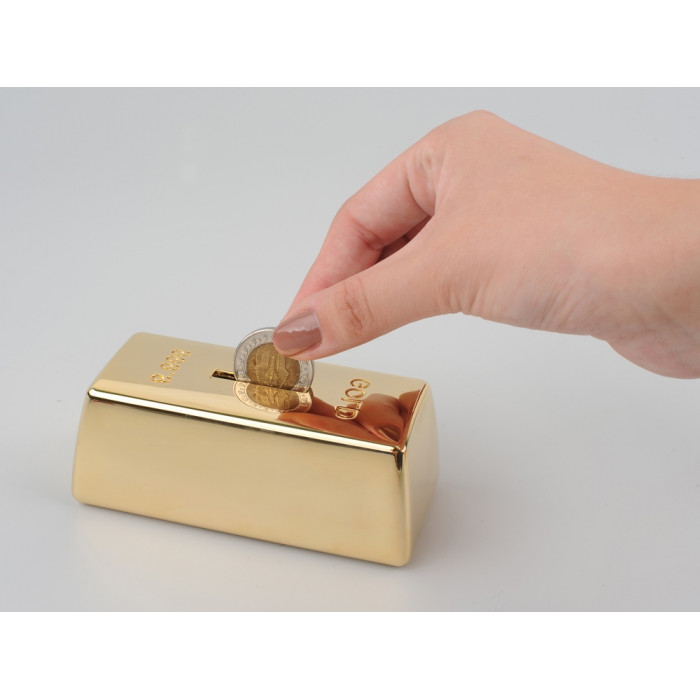 Копилка Слиток золота, золотистый