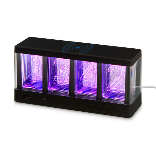 Часы с беспроводной зарядкой Cyber, 10 Вт (Р)