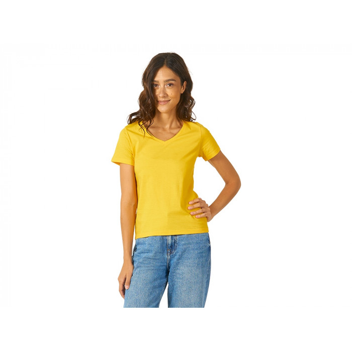 Футболка Heavy Super Club женская с V-образным вырезом, золотисто-желтый