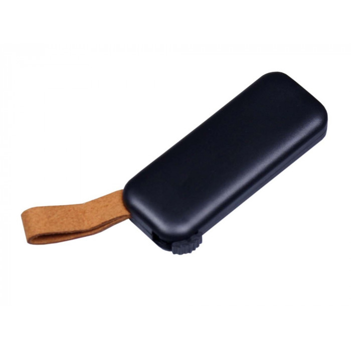 USB-флешка промо на 32 Гб прямоугольной формы, выдвижной механизм, черный