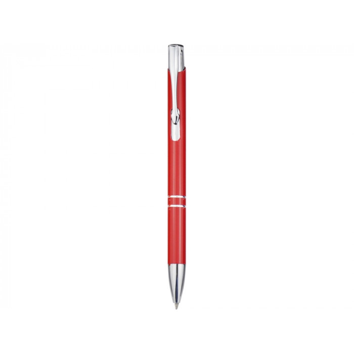 Алюминиевая шариковая кнопочная ручка Moneta, черные чернила, красный