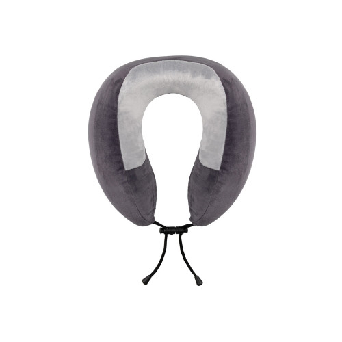 Подушка TORBER, дорожная, с эффектом памяти, тёмно-серая, полиэстер+спандекс