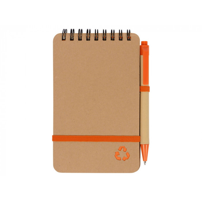 Набор канцелярский с блокнотом и ручкой Masai, 70 л. нелинованных, оранжевый