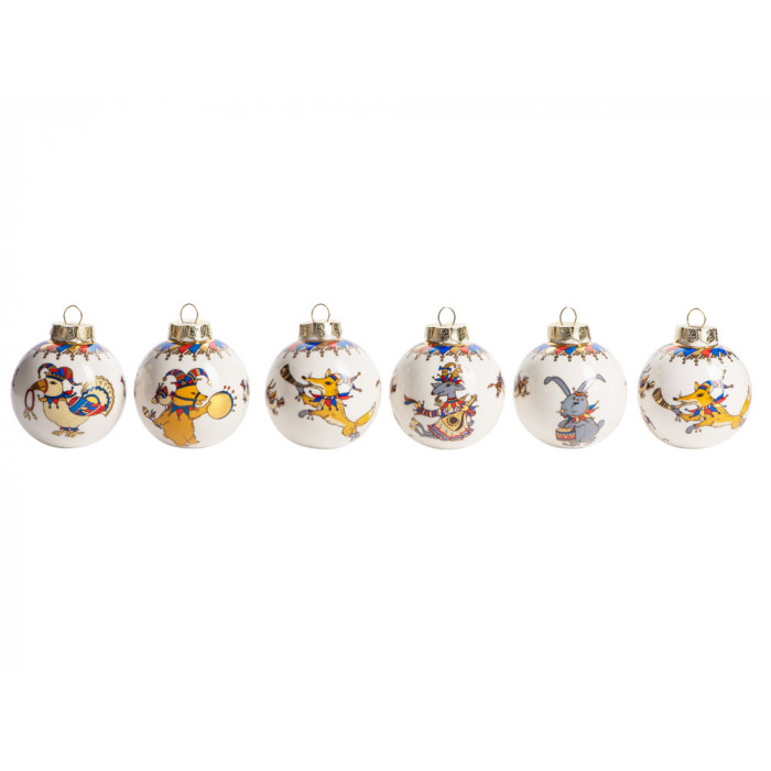 Набор новогодних шаров, 6 шт.