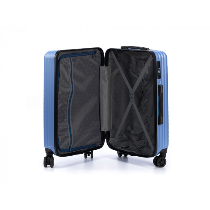 Чемодан TORBER Lama, синий, ABS-пластик, 43 х 25,5 х 67 см, 62 л