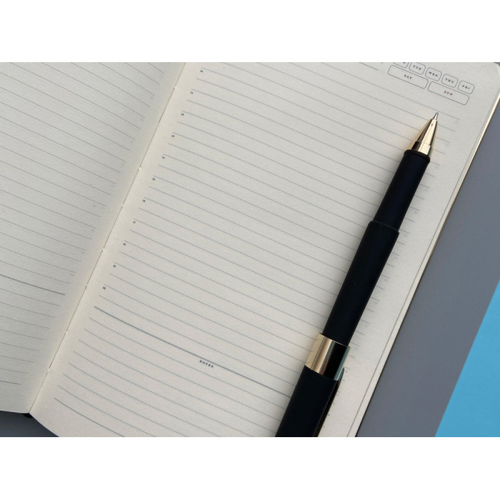 Ежедневник недатированный A5 Chelsea, черный (золотистый кант и срез)