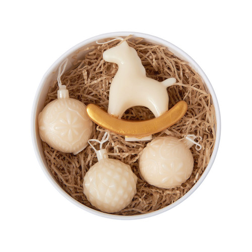 Набор свечей в подарочной коробке Noel, молочный