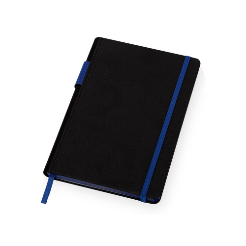 Бизнес блокнот Bossy с цветным срезом, твердая обложка, 128 листов, черный и синий
