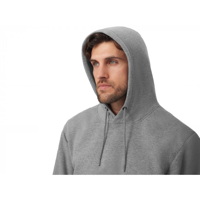 Толстовка с капюшоном оверсайз Lisbon унисекс, серый меланж