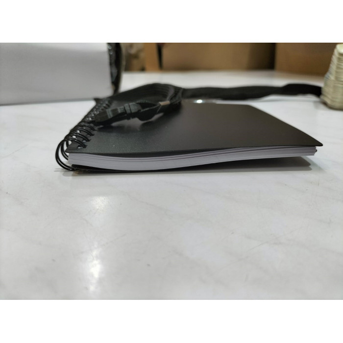 Блокнот А6 Журналист с ручкой, черный (Р)