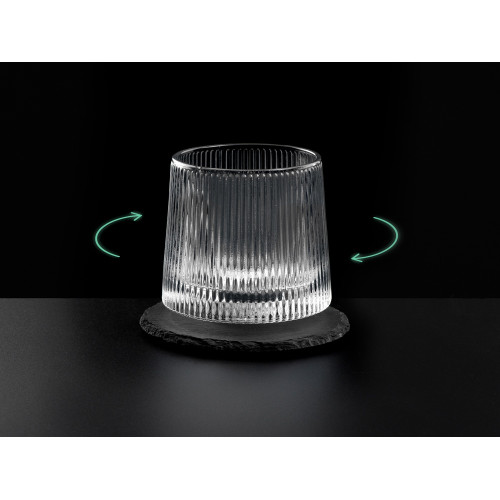 Вращающийся бокал для виски на сланцевом костере Ventura