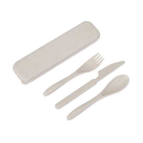 Набор столовых приборов Ron из бамбукового волокна, бежевый