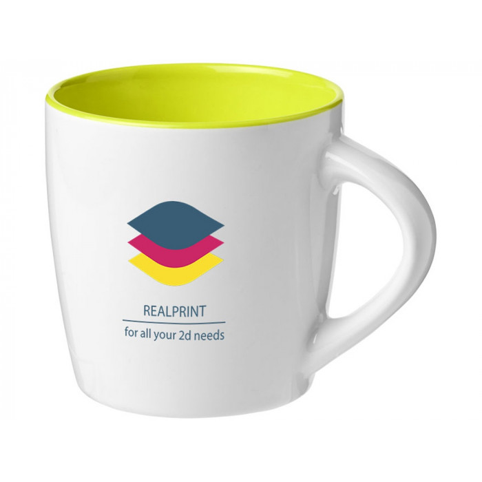 Керамическая чашка Aztec, белый/зеленый лайм