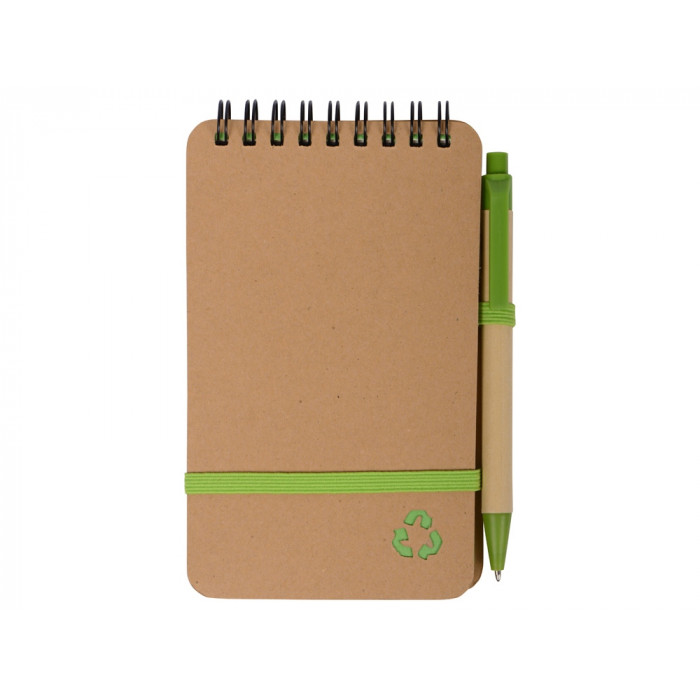 Набор канцелярский с блокнотом и ручкой Masai, 70 л. нелинованных, зеленое яблоко