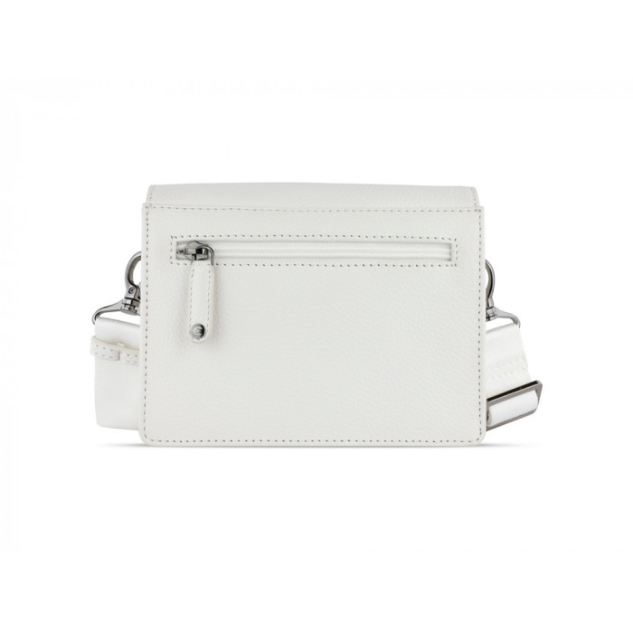 Сумка через плечо женская BUGATTI Elsa, белая, воловья кожа/полиэстер, 18,5х8,5х14,5 см