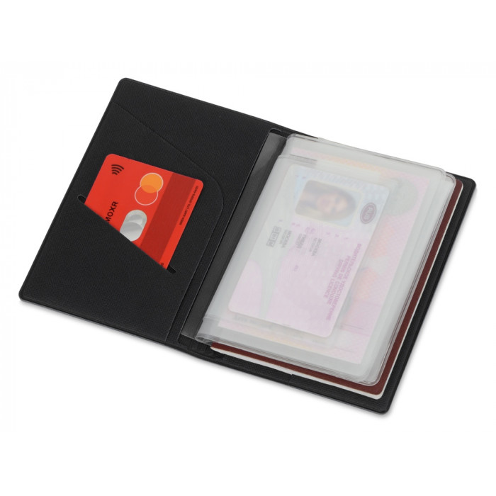 Классическая обложка для автодокументов Favor, черная