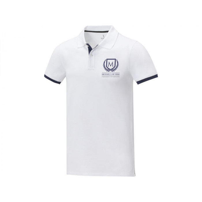 Morgan Двухцветное мужское поло с коротким рукавом , белый