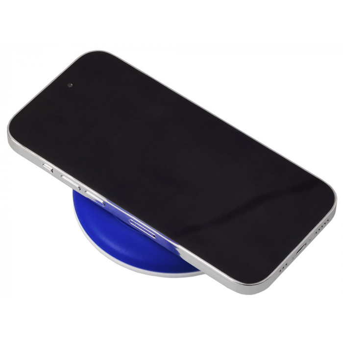 Беспроводное зарядное устройство со встроенным кабелем 2-в-1 Disc, синий