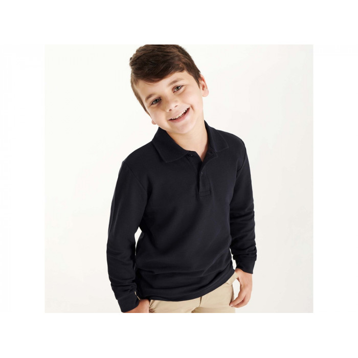 Рубашка поло Estrella мужская с длинным рукавом, нэйви