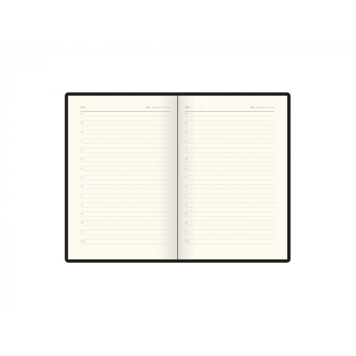 Ежедневник недатированный А5 Boston, черный (желтый обрез)