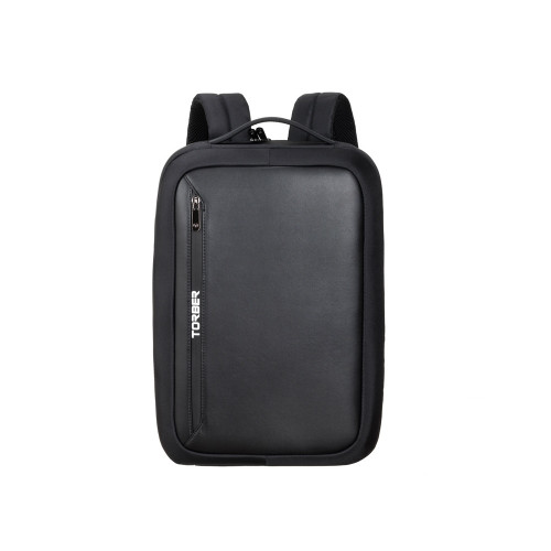 Рюкзак TORBER VOYAGE с отделением для ноутбука 15,6'', черный, нейлон/микрофибра, 30x12x42 см, 14л
