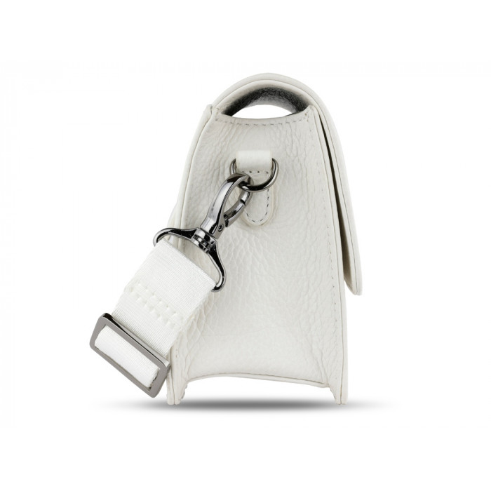 Сумка через плечо женская BUGATTI Elsa, белая, воловья кожа/полиэстер, 18,5х8,5х14,5 см