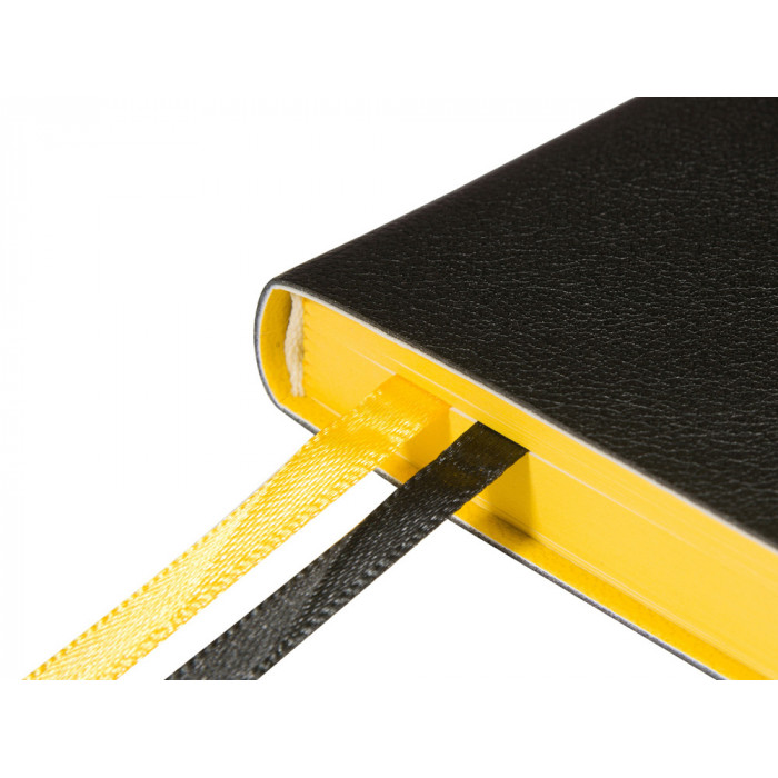 Ежедневник недатированный А5 Boston, черный (желтый обрез)