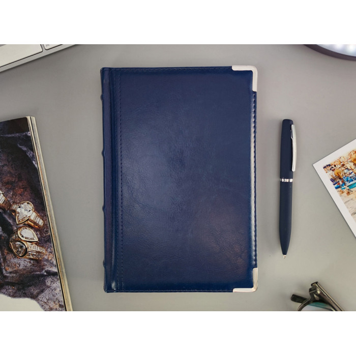 Ежедневник А5 полудатированный Boss, синий